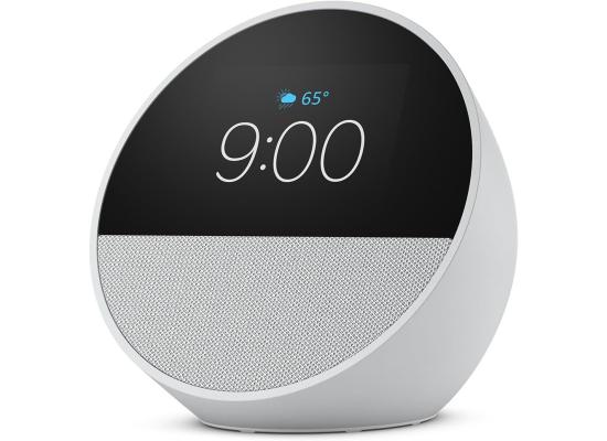 Amazon Echo Spot (2024 release) Smart Alarm Clock With Vibrant Sound + Alexa, White